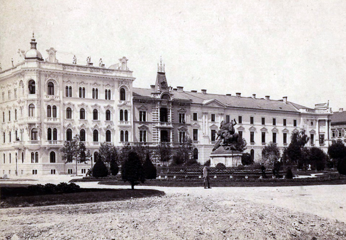 1895. Akademički trg, zapadna strana - Strossmayerov trg